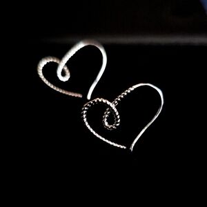Silvertone Heart Earrings